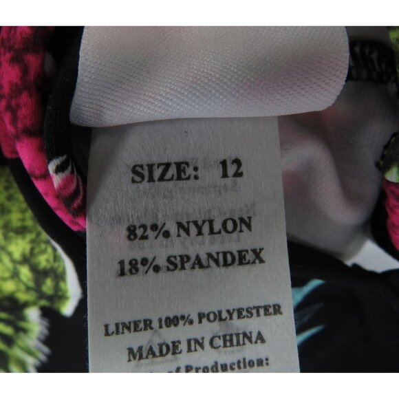 Kanu Surf Girls' Pineapple One Piece Black Swimsuit 12 NWT $33 - Picture 5 of 5